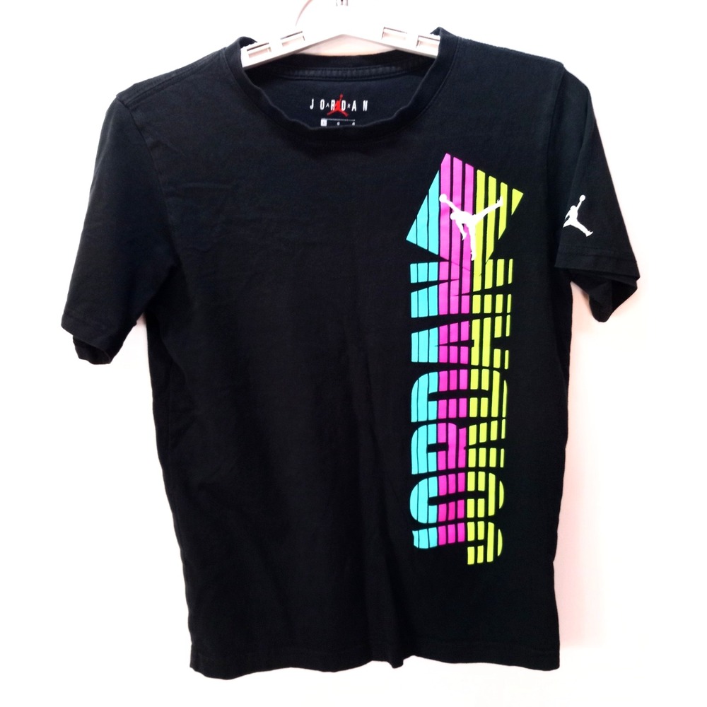 Jordan Fade Jumpman Wordmark Boy's T-Shirt, Large 12-13 Years, Black